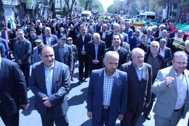 گزارش تصویری حضور پرشور خانواده بزرگ دانشگاه جامع علمی کاربردی استان در راهپیمایی روز قدس